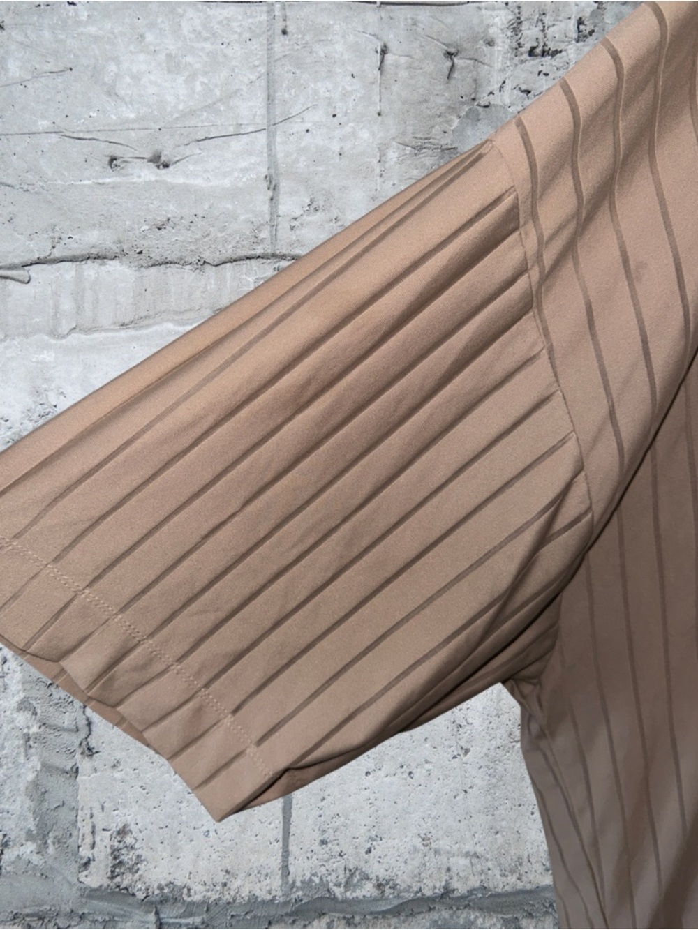 ASOS Ribbed Short Sleeve Tunic Top - Beige - Picture 3 of 4